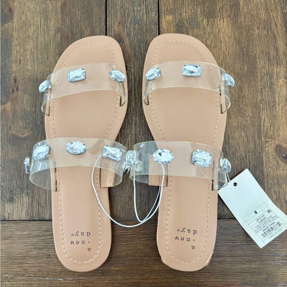 A New Day Sandals with Gem Accents - size 8